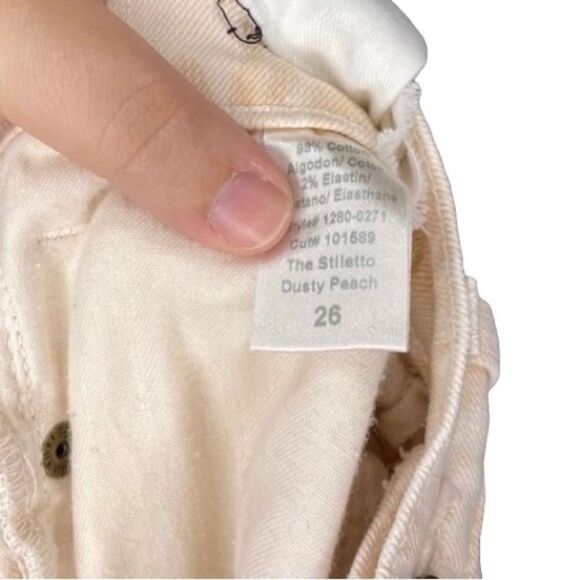 Current/Elliot High Waist Stiletto Dusty Peach Leopard Print Jeans - Picture 8 of 11